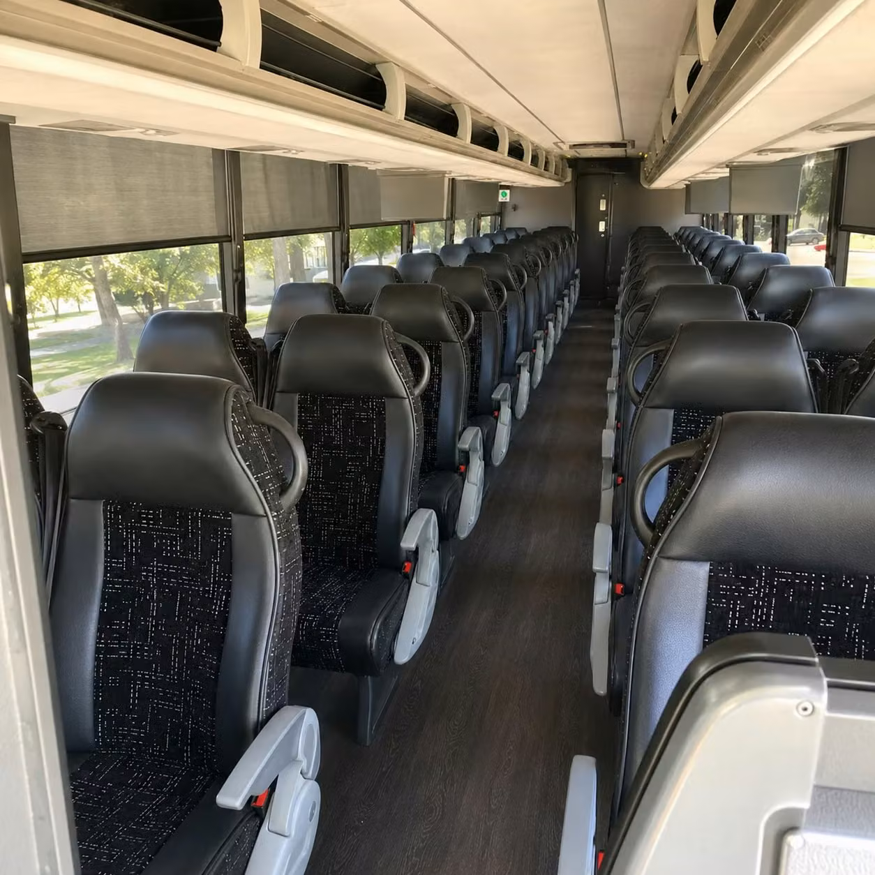 56 passenger charter bus inside
